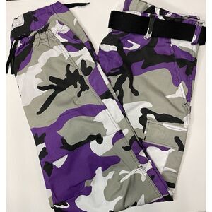 New Purple Camo & White City Camo Two Tone Fashion Icon BDU Cargo Pants Trousers